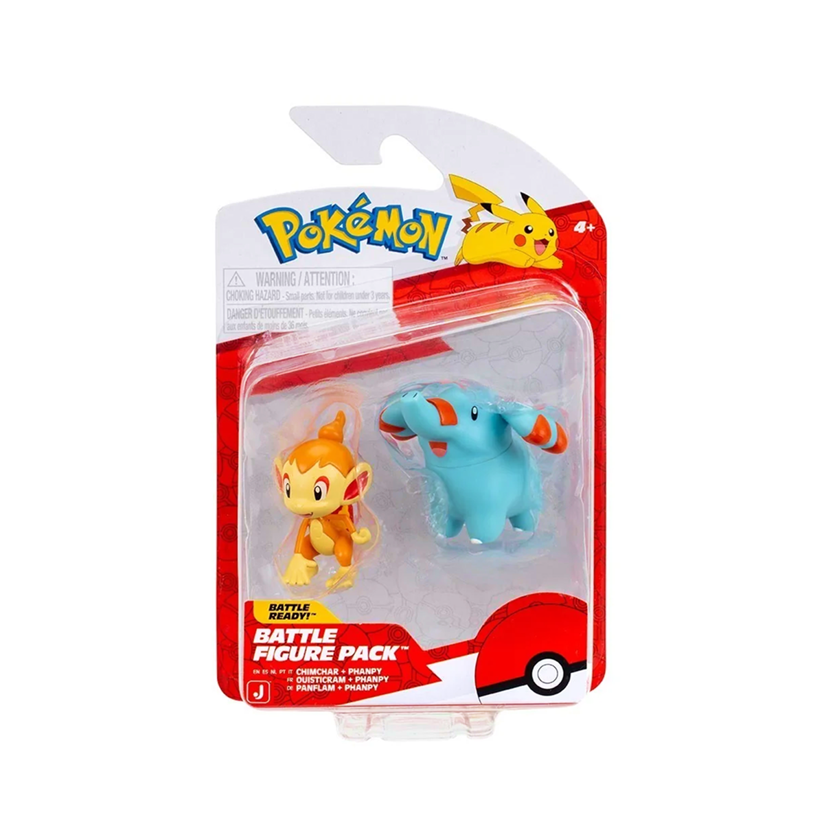 2 Bonecos de Batalha Chimchar + Phanpy - Pokémon