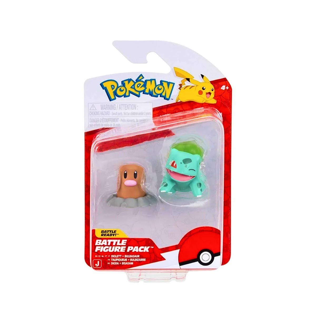2 Bonecos de Batalha Diglett + Bulbasaur - Pokémon