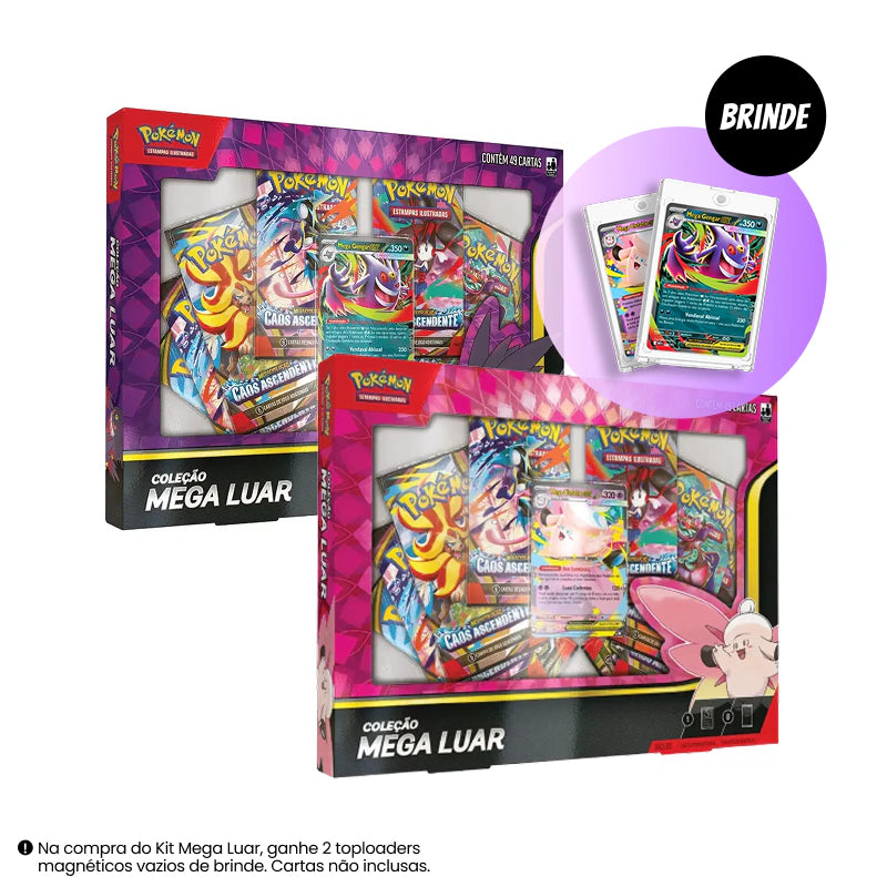 Kit com 2 Box Coleção Mega Luar - Mega Gengar EX e Mega Clefable EX