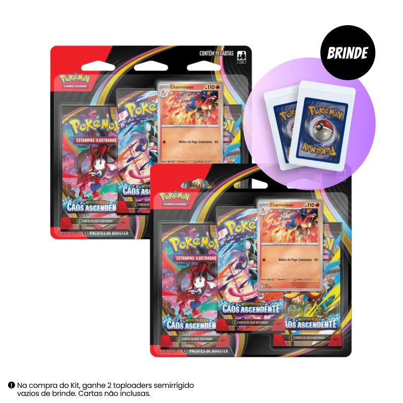 Kit com 2 Blister Triplo Caos Ascendente Charmeleon Pokémon Megaevolução