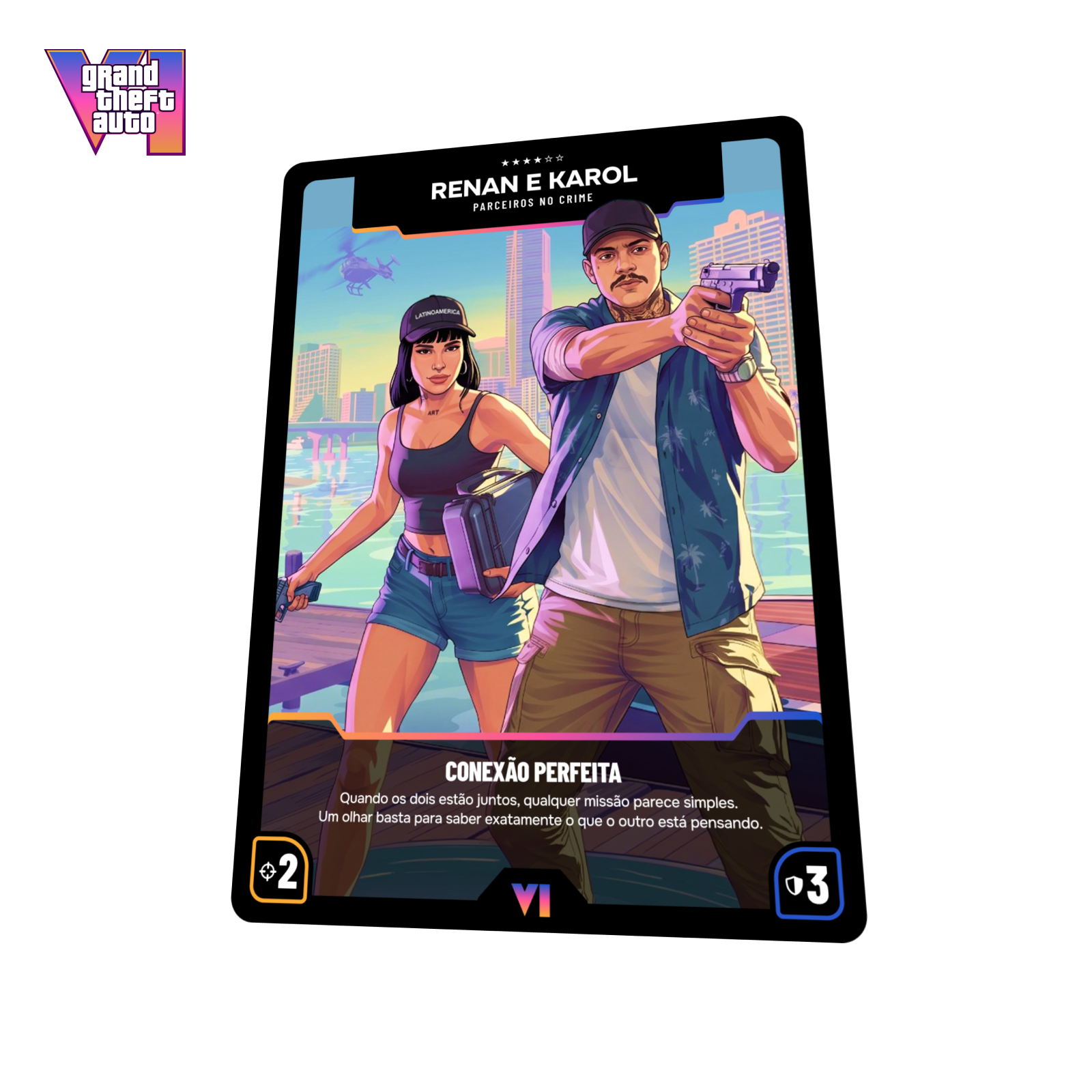 Carta GTA VI Personalizada - Holográfica