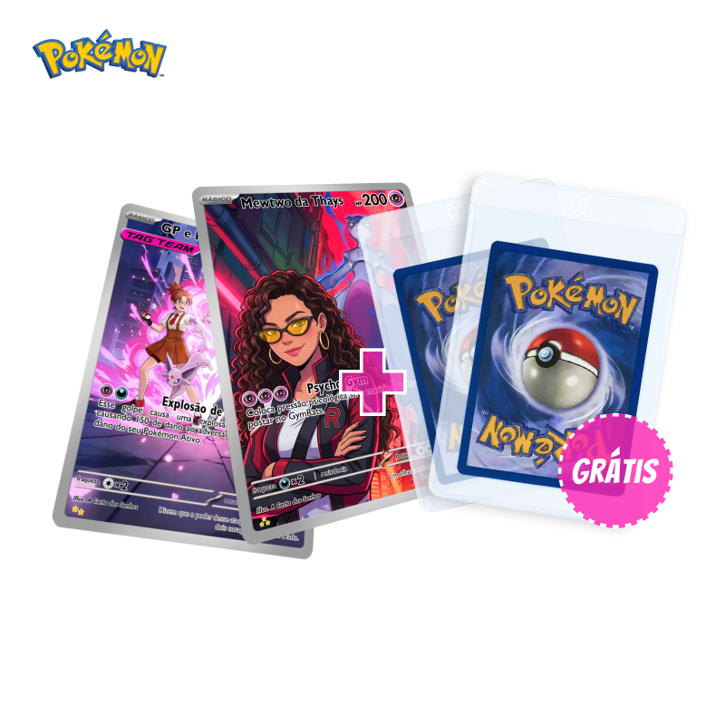 2 Cartas Pokémon Personalizadas + Brinde