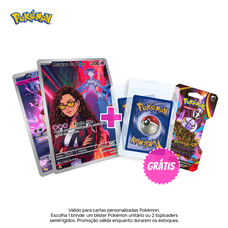 2 Cartas Pokémon Personalizadas + Brinde