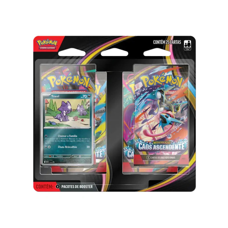 Blister Quadruplo Caos Ascendente Toxel Pokémon Megaevolução – 4 Boosters