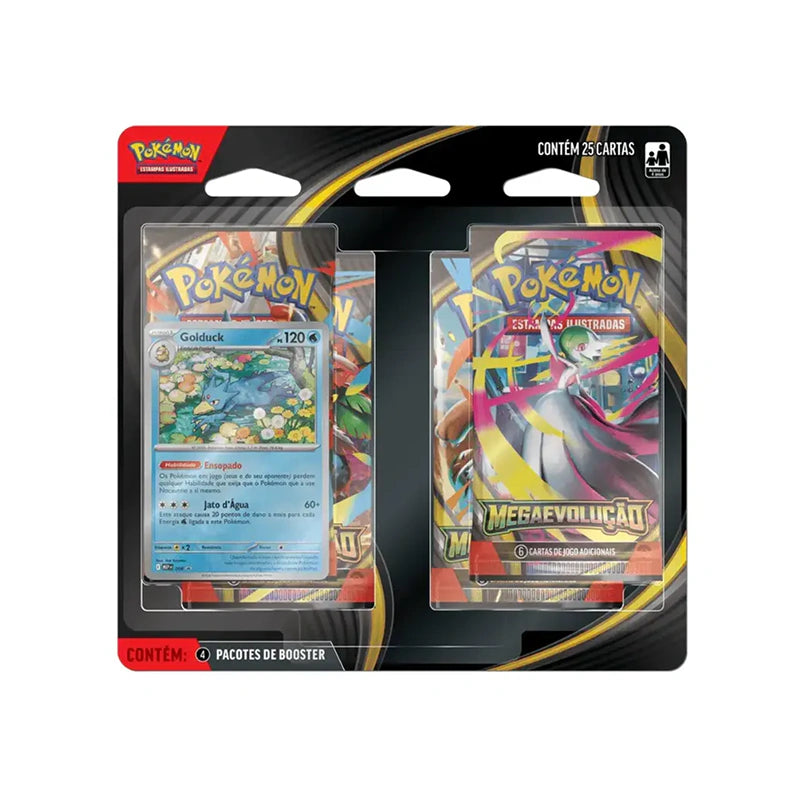 Blister Quádruplo (Meg) - Mega Evolução I (Golduck) - Pokémon Tcg