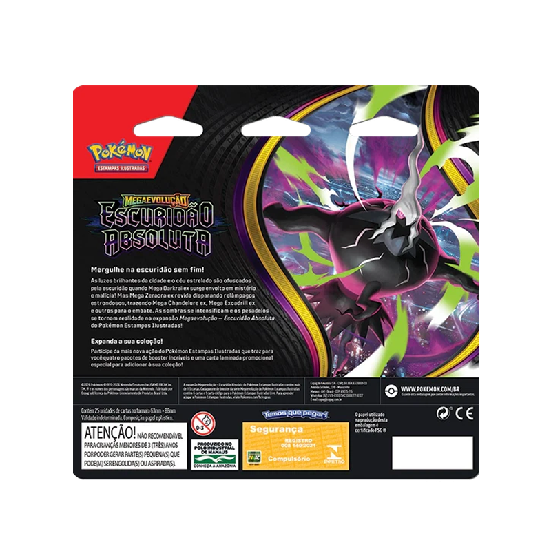 Blister Quadruplo Escuridão Absoluta Binacle Pokémon Megaevolução – 4 Boosters-thumbmail-2