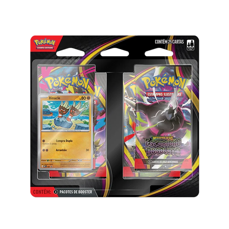 Blister Quadruplo Escuridão Absoluta Binacle Pokémon Megaevolução – 4 Boosters-thumbmail-1