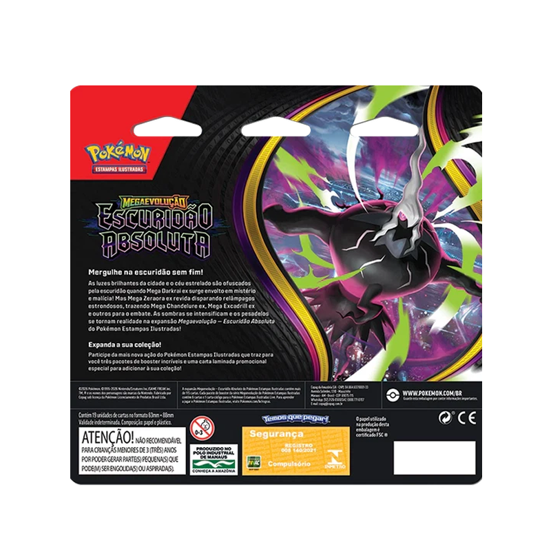 Blister Triplo Escuridão Absoluta Slowpoke Pokémon Megaevolução – 3 Boosters-thumbmail-2