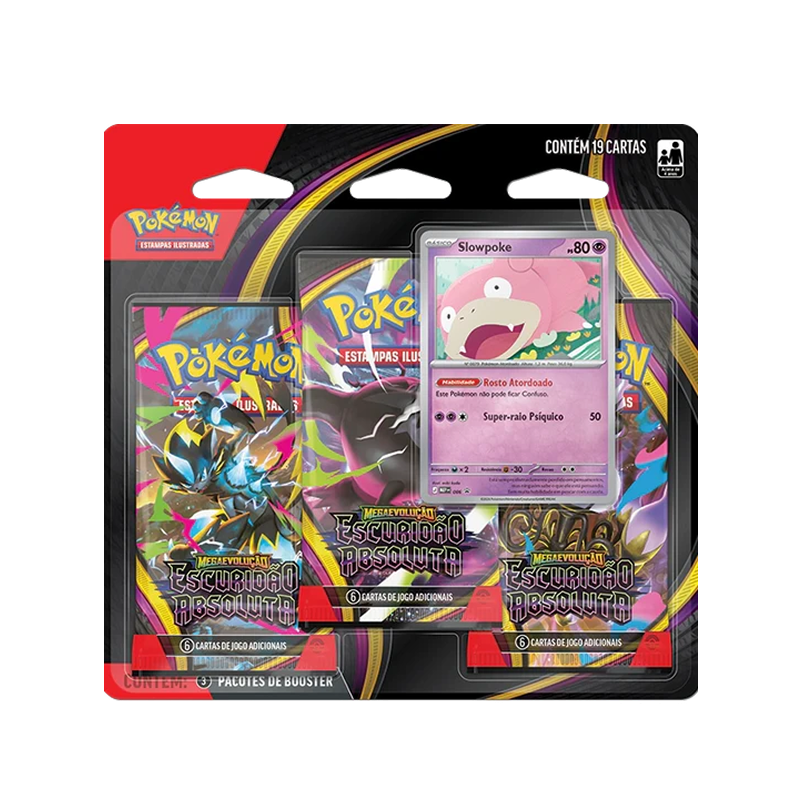 Blister Triplo Escuridão Absoluta Slowpoke Pokémon Megaevolução – 3 Boosters-thumbmail-1